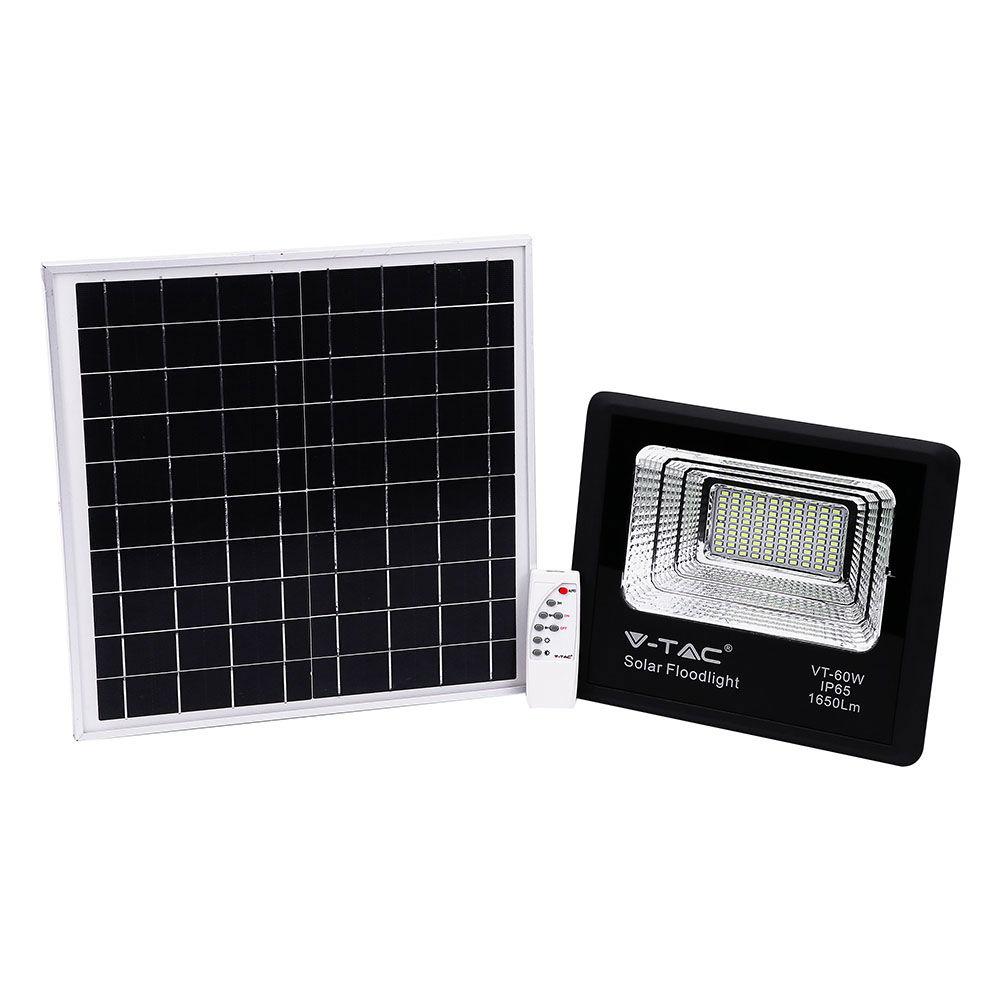 VT-60W Naświetlacz solarny LED barwa: 6000K 94010 V-TAC