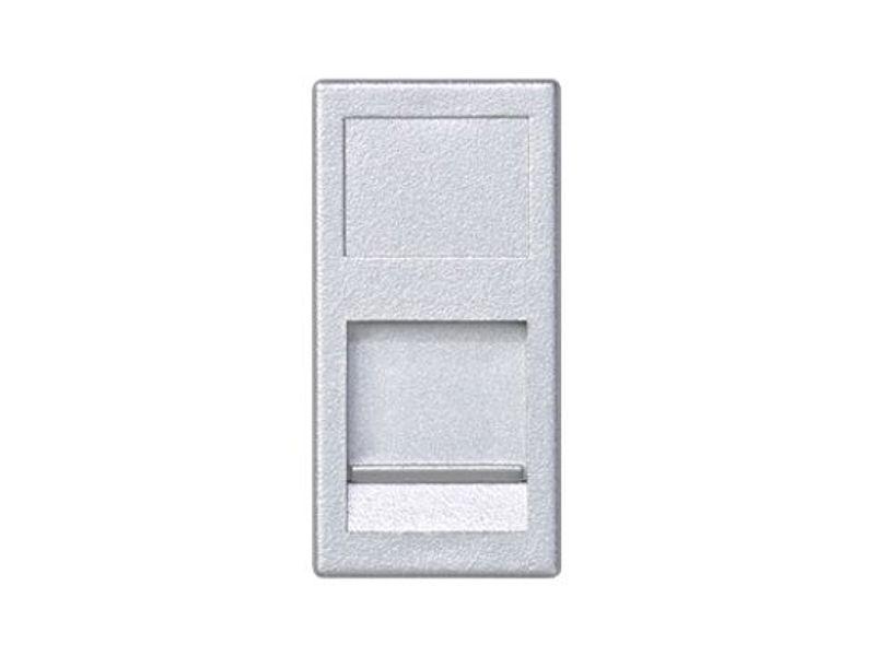 SIMON CONNECT Płytka K45/2 1x RJ z osłoną 22,5x45mm uniwersalna aluminium KA76/8 KONTAKT SIMON-0