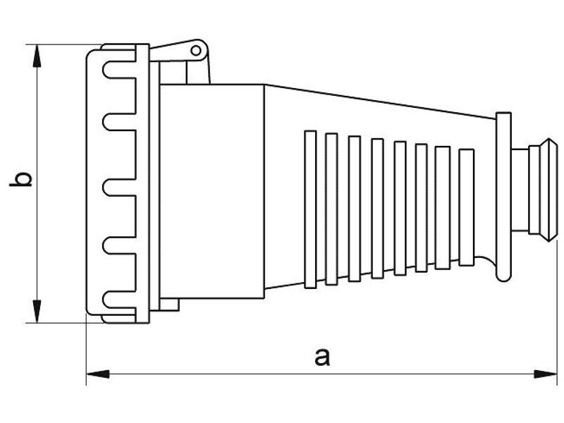 Gniazdo izolacyjne przenośne 63A/5/400V siłowe IP67 proste 2666-337 TAREL-1