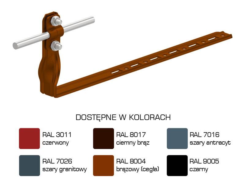 Uchwyt dachowy regulowany skręcany Z-śruba L=42cm H=9 6cm /LA/ AN-29KL/LA/-N E464612 AN-KOM-0