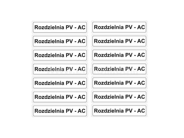 Zestaw oznaczników samoprzylepnych do fotowoltaiki TZ PV 27x120 R.P.A (10 szt.) E04TZ-05010213601 ERGOM