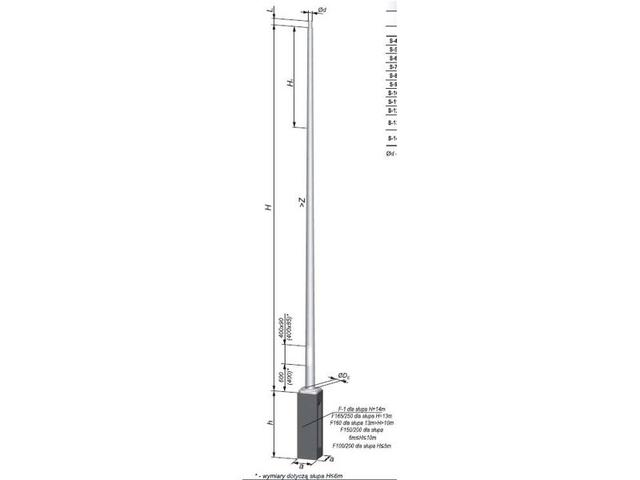 Słup 4m uliczny oświetleniowy NT S-40PC-4/Fi70 stalowy prosty stożkowy 3.01.001.99100.01511 ELEKTROMONTAŻ RZESZÓW