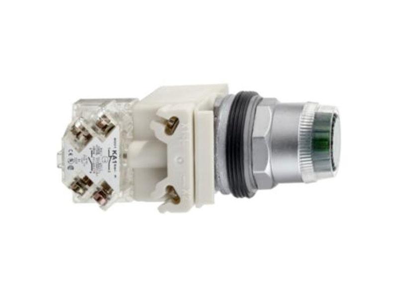 Harmony 9001K Przycisk kryty zielony samopowrotny metalowy LED 24V 1C/O fi30 BA9s 9001K1L35LGGH13 SCHNEIDER ELECTRIC-0