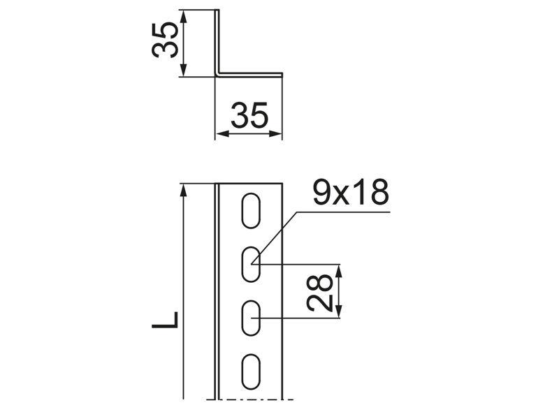 Kątownik KTC35H35/3 grubość blachy 2,0mm 620630 BAKS-1