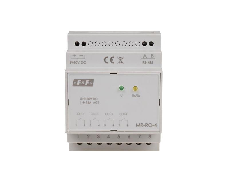 Moduł rozszerzeń wyjść przekaźnikowych z wyjściem MODBUS RTU 4-kanałowy styk 4x1Z 16A 4 Moduły MAX-MR-RO-4 F&F FILIPOWSKI-0