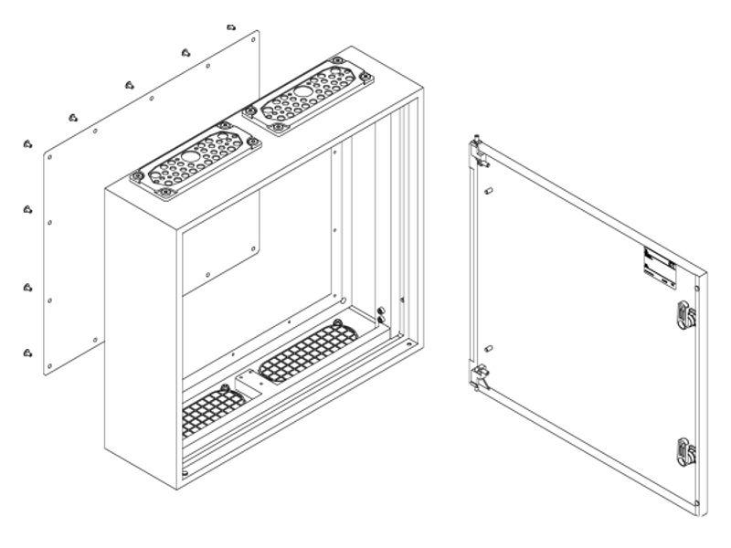 Obudowa natynkowa pusta IP41 kl. I RAL7035 (800x650x160) 4XN160 3-4 001101406 ETI-0