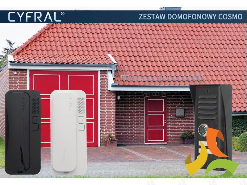 Domofon "CYFRAL" "COSMO" zestaw domofonowy 2-lokatorski RFID czarna kaseta zewnętrzna C41A275 EURA-TECH-0