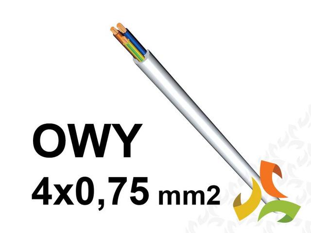 Przewód OWY 4x0,75 mm2 (300/500V) oponowy warsztatowy H05VV-F (krążek 100m) biały 5907702810942 ELEKTROKABEL