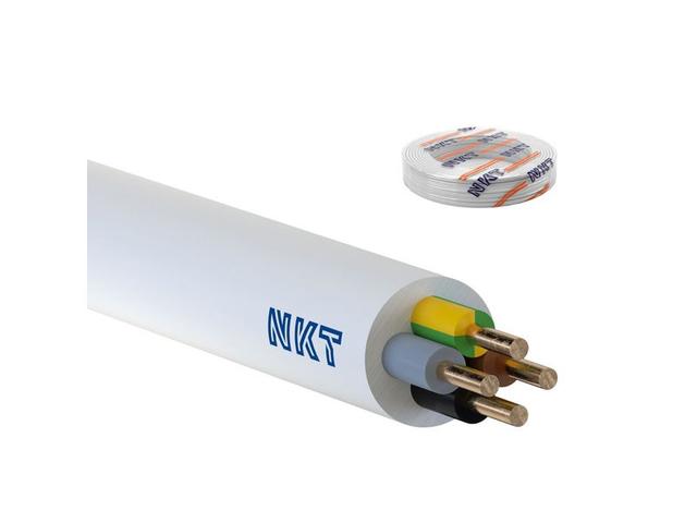 Przewód YDY 4x1,5 mm2 (450/750V) instalacyjny okrągły biały NYM-O (krążki 100m) 172171010C0100 NKT