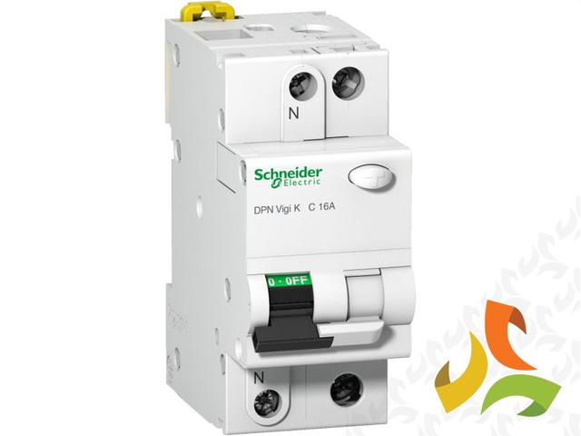 Wyłącznik różnicowoprądowy z członem nadprądowym B 16A 1P+N 30mA typ A DPNVigiK-B16-30-A Acti9 A9D23616 SCHNEIDER ELECTRIC