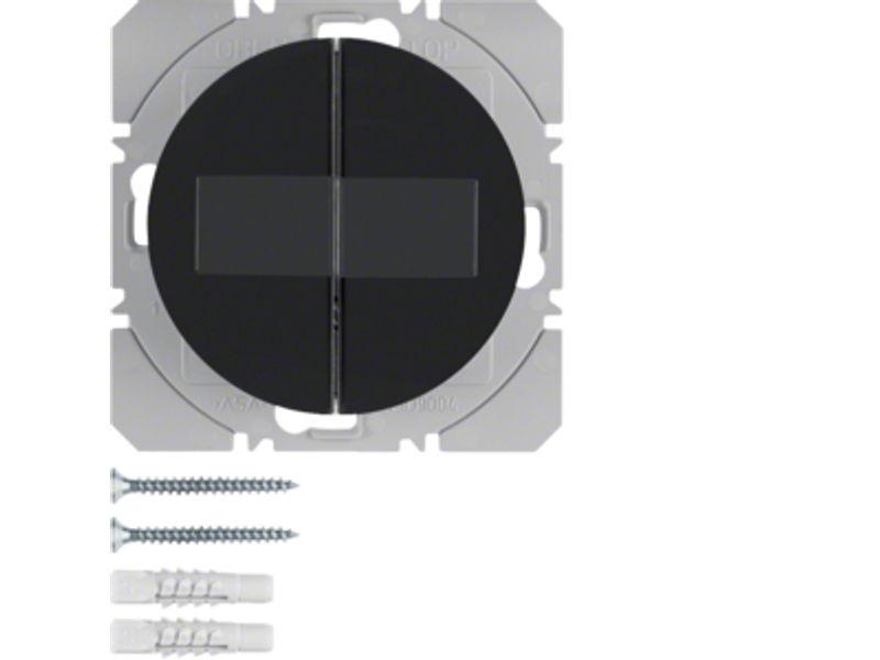 BERKER R.1/R.3 KNX RF Przycisk radiowy podwójny płaski z baterią słoneczną czarny 85656131 HAGER-0
