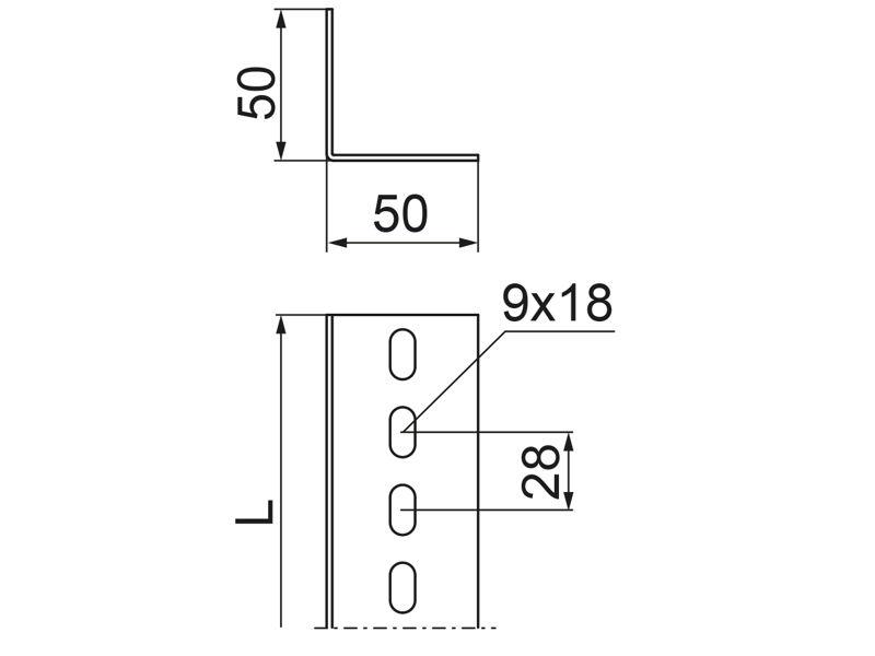 Kątownik KTC50H50/2 grubość blachy 2,0mm 621120 BAKS-1