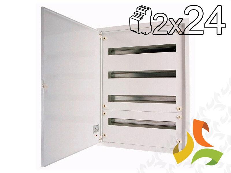 Rozdzielnica podtynkowa 48 modułowa 2x24 drzwi metal pełne IP30 BF-U-2/48-C 113689 EATON-1