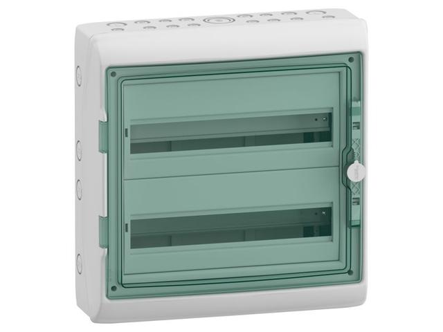 MUREVA Rozdzielnica natynkowa 36 modułowa 2x18M IP65 MRV-2-18-NT-T transparentna 13434 SCHNEIDER ELECTRIC