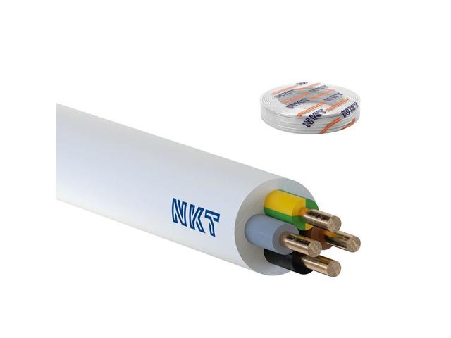 Przewód YDY 4x2,5 mm2 (450/750V) instalacyjny okrągły biały NYM-O (krążki 100m) 172171011C0100 NKT