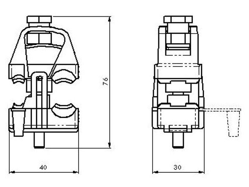 Zacisk przebijający izolację ZP2,5 AsXS 16-95 mm2 Cu 2,5-10 mm2 079 TAREL-1