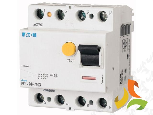 Wyłącznik różnicowoprądowy 4P 63A 6kA 100mA typ AC PF6-63/4/01 xPole Home 286513 EATON