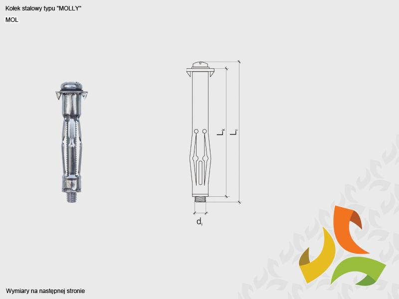 MOL 4x45  kołek stalowy typu Molly  (100szt)