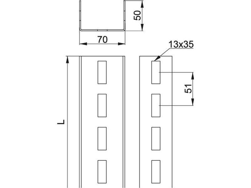 Ceownik CT70H50/1NMC 3mm 864510 BAKS-1