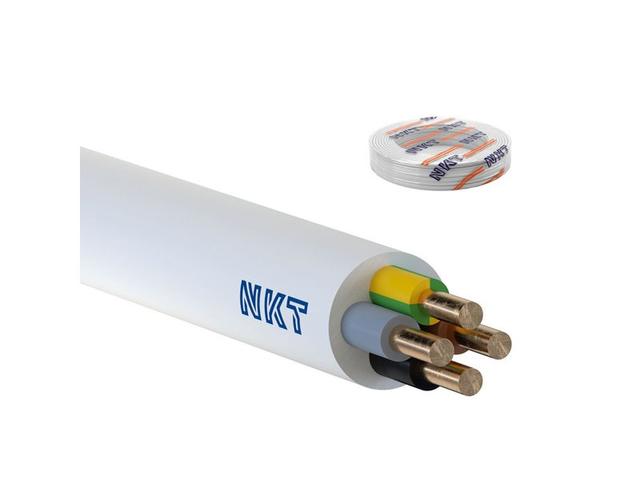 Przewód YDY 4x6 mm2 (450/750V) instalacyjny okrągły biały NYM-O (krążki 100m) 172171014C0100 NKT