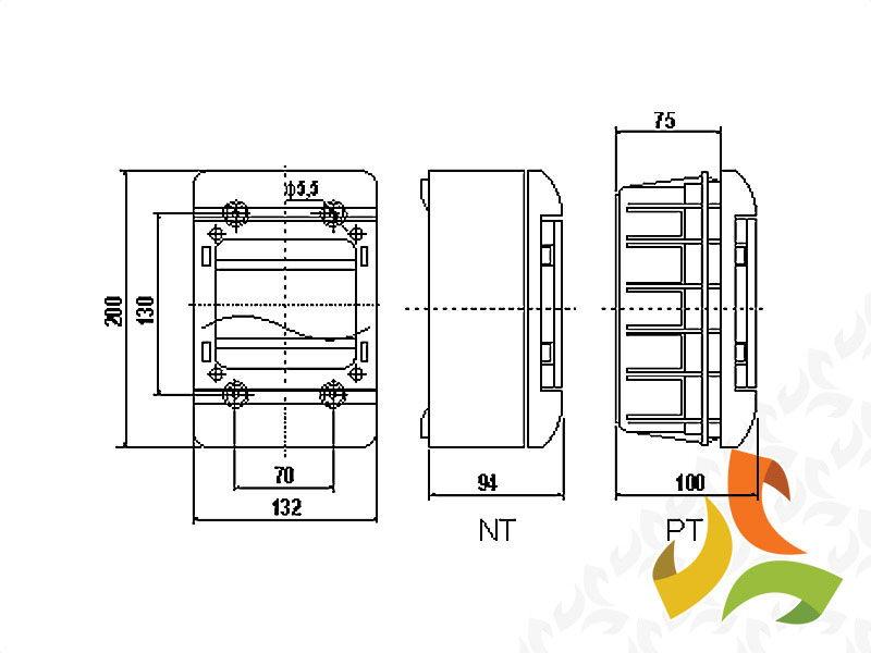 Rozdzielnica natynkowa 5 modułowa 1x5M drzwi transparentne IP55 NT5 6661-205 TAREL-3