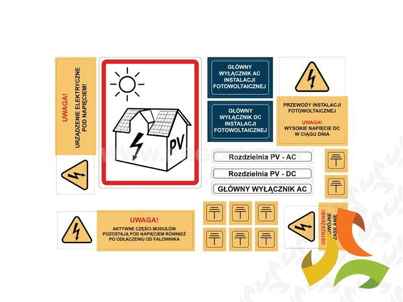 Zestaw oznaczników samoprzylepnych do fotowoltaiki TZ PV Z3 E04TZ-05010215501 ERGOM-1