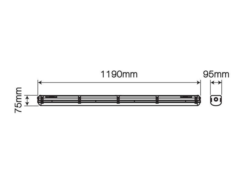 Oprawa hermetyczna LED 1200mm PRIME RANGER C 40W 170lm/W 1-10V 6800lm 4000K 201262 LED LINE-1