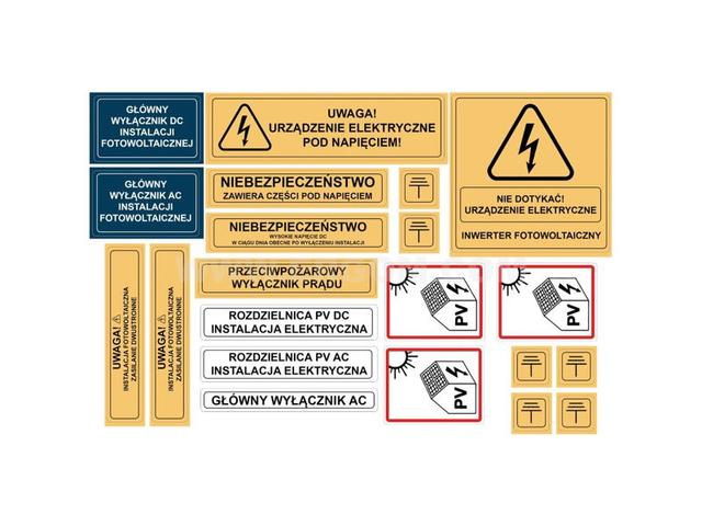 Zestaw oznaczników samoprzylepnych do fotowoltaiki TZ PV Z2 E04TZ-05010215401 ERGOM