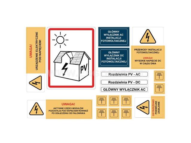 Zestaw oznaczników samoprzylepnych do fotowoltaiki TZ PV Z3 E04TZ-05010215501 ERGOM