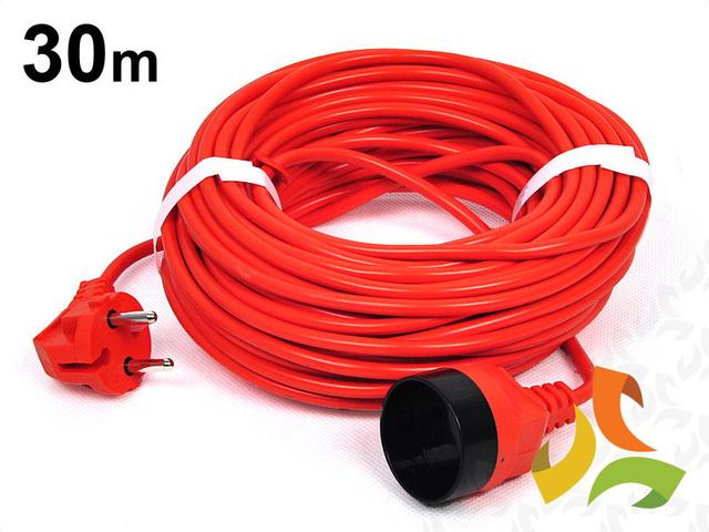 Przedłużacz kosiarkowy ogrodowy 30m 1 gniazdo 2x1mm2 PK-1030 ELGOTECH