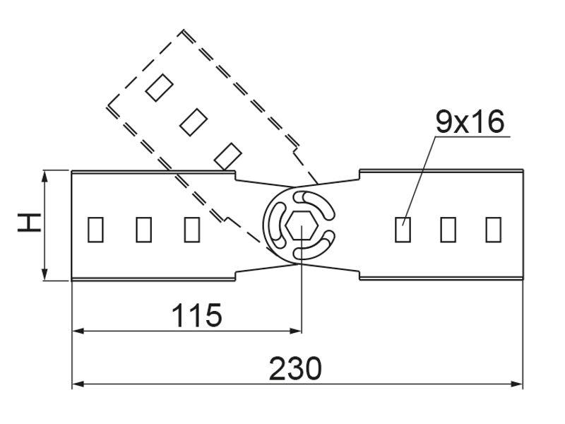 Łącznik przegubowy LGCH50 N drabin grubość blachy 2,0mm 451301 BAKS-1