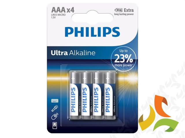 Bateria AAA LR03 ULTRA ALAKLINE 1,5V LR03E4B/10 4szt PHILIPS