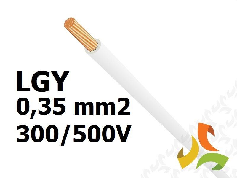 Przewód LGY 0,35 mm2 biały (300/500V) jednożyłowy linka H05V-K (krążki 100m) 0028 001 01 TECHNOKABEL-0