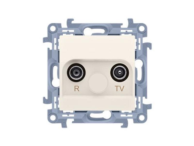 SIMON 10 Gniazdo antenowe RTV końcowe separowane pojedyncze tłum. TV i R: 10dB kremowe CAK.01/41 KONTAKT SIMON-0