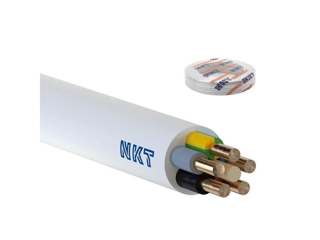 Przewód YDY 5x10 mm2 (450/750V) instalacyjny okrągły biały NYM-O (krążki 100m) 172170007C0100 NKT