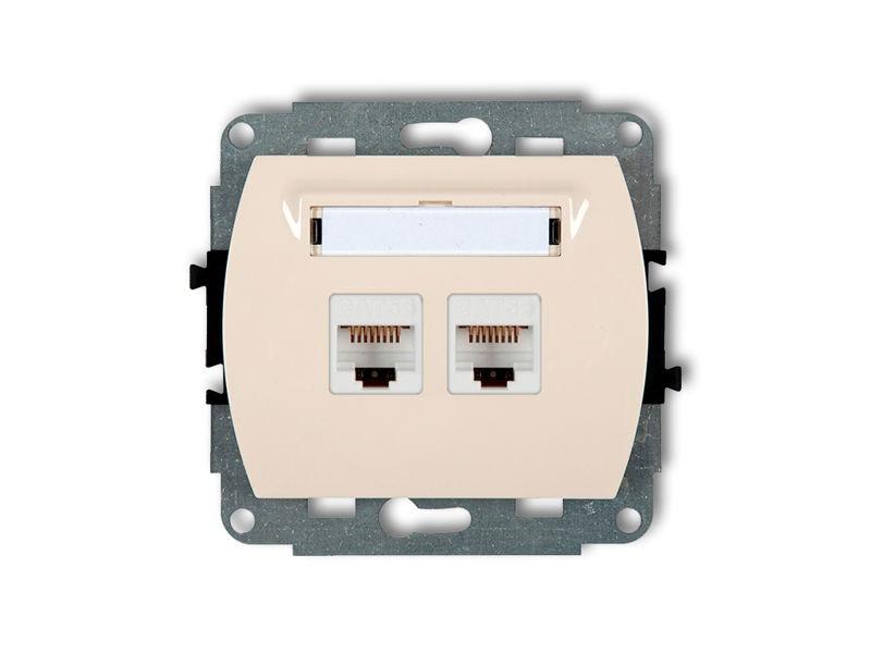 TREND Gniazdo komputerowe podwójne 2xRJ45 kat.5e 8-stykowy beżowy 1GK-2 KARLIK-0