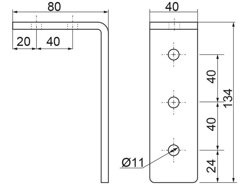 Łącznik ceownika LCK4 grubość blachy 6,0mm 664400 BAKS-1