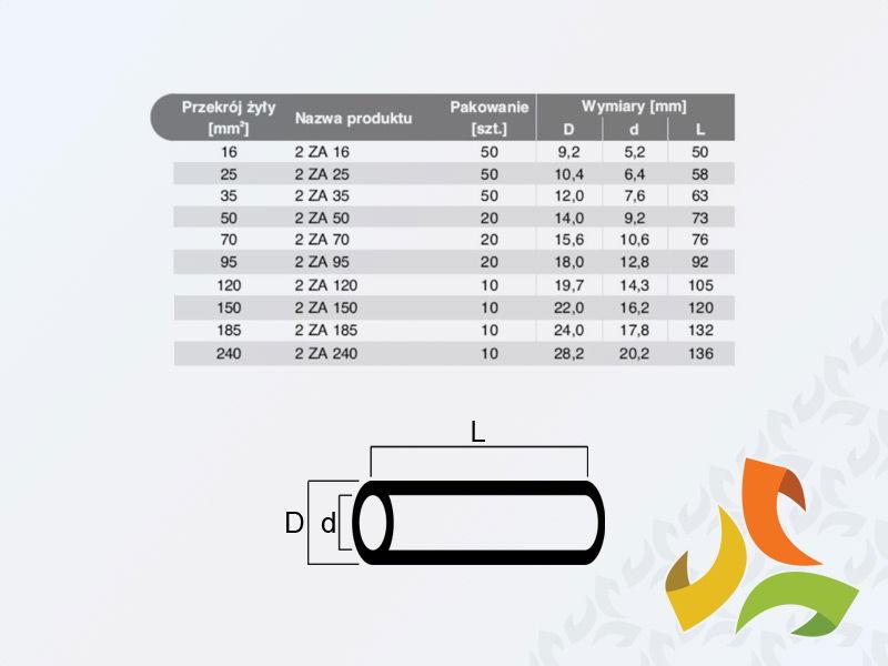 TULEJKA ZŁĄCZKA KABLOWA ALUMINIOWA 240mm-1