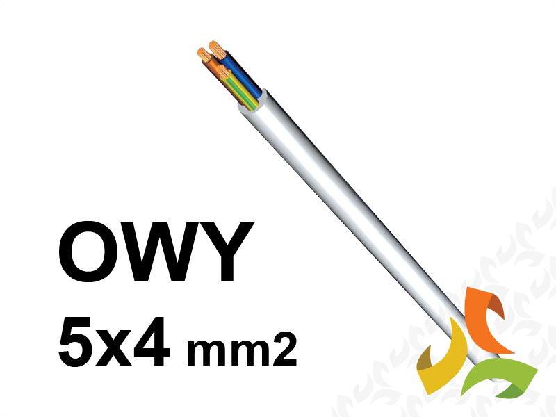 Przewód OWY 5x4 mm2 (300/500V) oponowy warsztatowy H05VV-F (krążek 100m) biały 5907702811055 ELEKTROKABEL-0