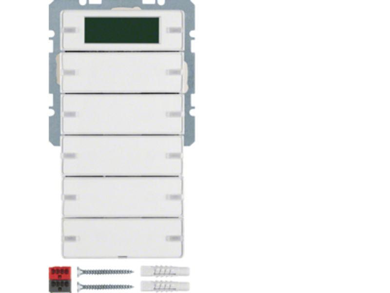 BERKER Q.1/Q.3 Przycisk 5 pięciokrotny z regulacja temperatury i wyświetlaczem biały aks 75665729 HAGER