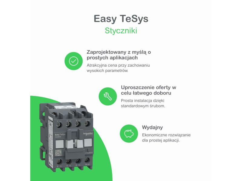 Stycznik mocy 24V DC 3P 1NO 25A AC3 11kW przemysłowy Easy TeSys Control LC1E2501BD SCHNEIDER ELECTRIC-3