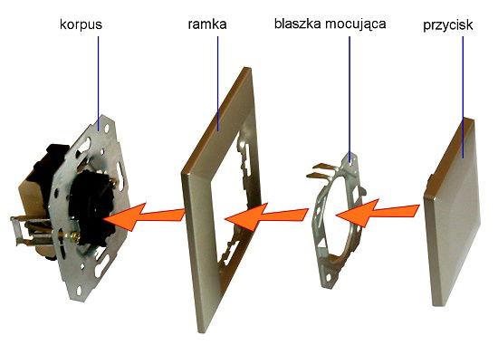 PERŁA Wyłącznik schodowy satyna metalik WP-5P ABEX-1