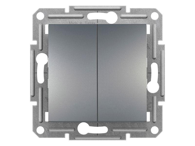 ASFORA Wyłącznik świecznikowy podwójny (zaciski śrubowe) stal EPH0300362 SCHNEIDER ELECTRIC-0