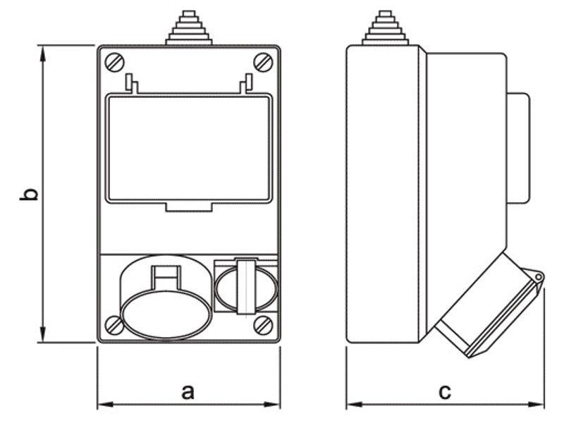 Zestaw zasilający z listwą TH35 16A/5/220/400V 16A/3/250V 7-mod. płytka odgałęźna 5x4 mm2 IP44 6263-130 TAREL-1