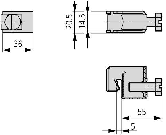 Zacisk przyłączeniowy AKU120/5 350A 1-biegunowy 70-185 szyna 5 mm 107190 EATON-1