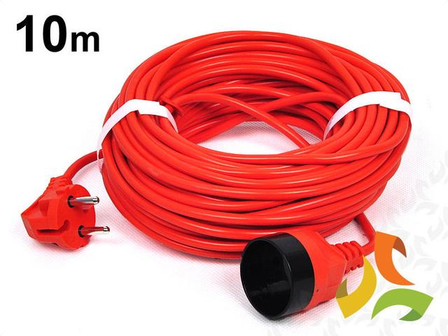 Przedłużacz kosiarkowy ogrodowy 10m 1 gniazdo 2x1mm2 PK-1010 ELGOTECH