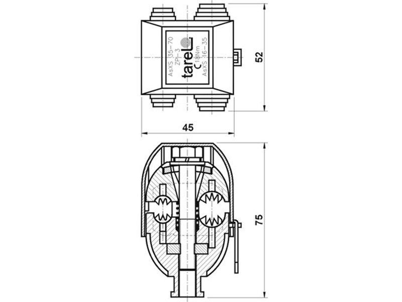 Zacisk przebijający izolację ZP-3 AsXS 35-70 mm2 AsXS 16-35 mm2 073 TAREL-1