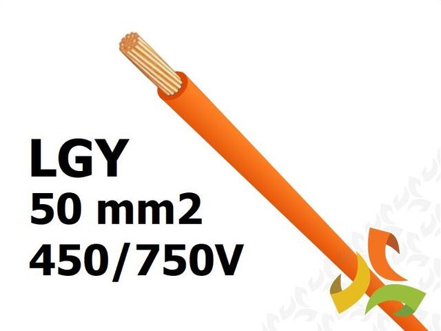 Przewód LGY 50 mm2 pomarańczowy (450/750V) jednożyłowy linka H07V-K (bębnowy) 4521093 LAPP KABEL