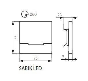 Oprawa schodowa dekoracyjna LED SMD SABIK LED WW 12V DC 0,8W 13 lm 3000K 23108 KANLUX-1