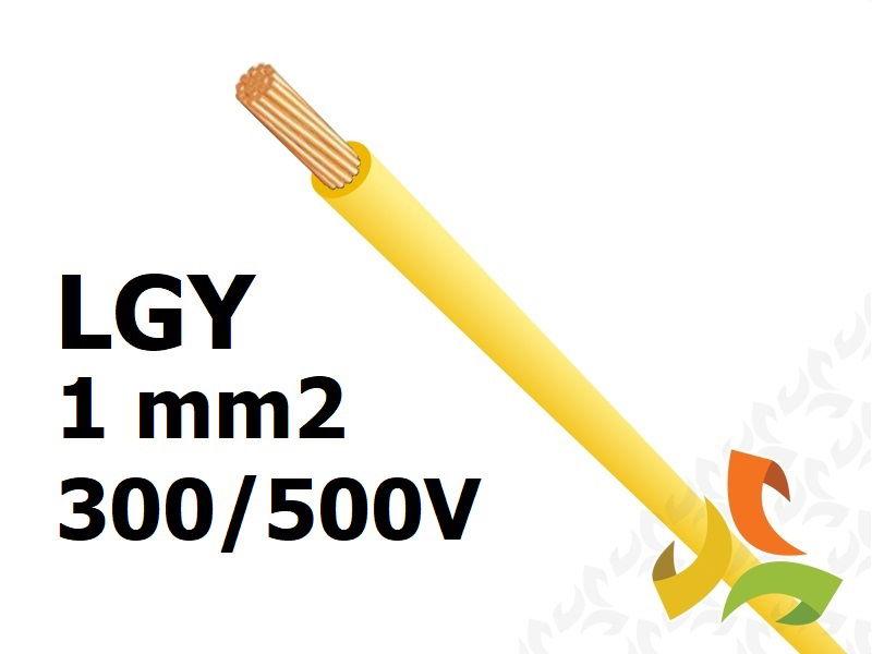 Przewód LGY 1,0 mm2 żółty (300/500V) jednożyłowy linka H05V-K (krążki 100m) 5907702813608 ELEKTROKABEL-0